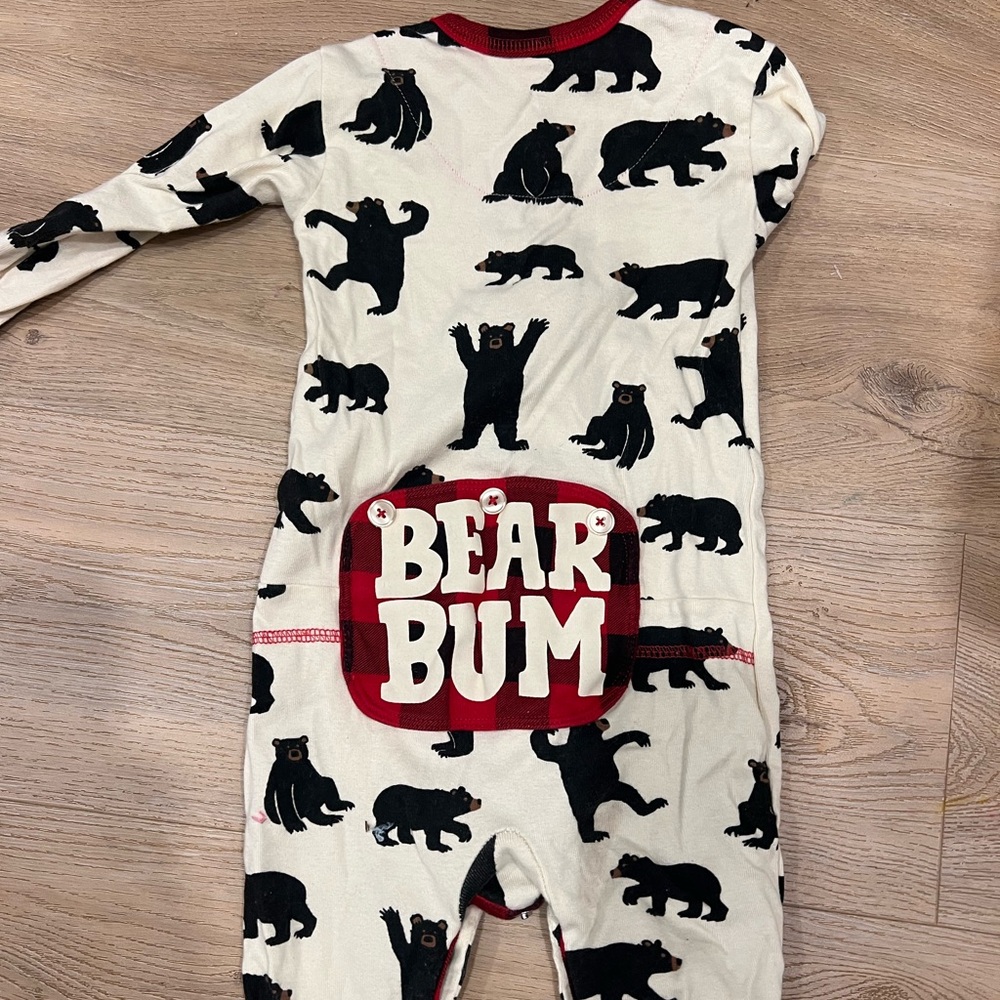 Hatley Black Bears Little Bear Bum Onesie 18-24 months